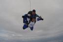 Jane Tucker during her skydive.