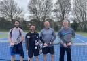 Congresbury Tennis Club finalists, from left to right,  Ed White, Max Goss, Dean Cope, Paul Brean.