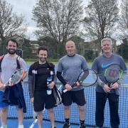 Congresbury Tennis Club finalists, from left to right,  Ed White, Max Goss, Dean Cope, Paul Brean.