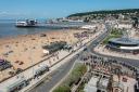 A view of Weston-super-Mare seafront from the Weston Wheel.