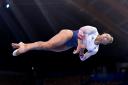 Great Britain's Amelie Morgan in action on the balance beam in the women's qualification competition at the Tokyo 2020 Olympic Games