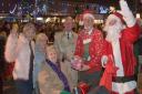 Hosts and guests at Portishead Christmas light switch-on last year.    Picture: MARK ATHERTON