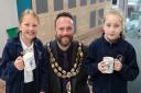 Weston Mayor James Clayton shared a hot chocolate with Ashcombe Primary School pupils.