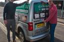 Brian and Mike Skidmore with one of their vans they will be using to deliver to the elderly.    Picture: MARK ATHERTON