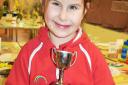 Natalie with the King Cup, awarded for the most points in the under five's category.