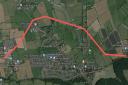 The indicative route of the Banwell bypass in North Somerset Council's Local Plan. Picture: Google