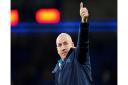 Queens Park Rangers manager Mark Warburton gestures to the fans at the end of the Sky Bet Championship match at Cardiff City Stadium, Cardiff. Picture date: Wednesday November 3, 2021.