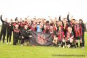 Berrow Reserves celebrate beating Axbirdge United Reserves to win the Bob Keyes Cup.
