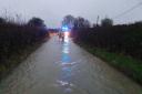 Weston crews encounter flooding on the way back from Bath (December 4)