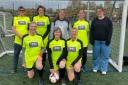 Cheddar line-up ahead of their first ever Somerset FA ladies walking football tournament.