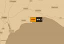 The weather warning for the South West has now been downgraded to amber by the Met Office
