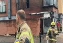 Firefighters tackled a blaze at a fish 'n' chip shop today in Weston.