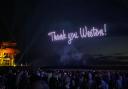 The drone show finished with a thank you message for Weston.