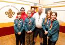 (L-R) Maz Neads, John Wheatley and Nigel Neads, with some members of the 3rd Weston-super-Mare Scout's.