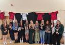 A section of Winscombe Ladies Hockey Club award winners pose for the camera.