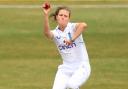 England’s Lauren Filer bowls during day three of the Women's International Test match at The Incora County Ground, Derby. Picture date: Saturday June 17, 2023.