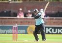 Bryony Smith of Surrey plays a shot during the Vitality Blast match between Somerset Women and Surrey Women at The Cooper Associates County Ground