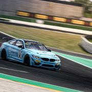 Will Burns in action at Misano in the latest the latest round of the GT4 European Series.