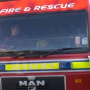 Firefighters arrived at Worle train station to deal with a fire on a train.