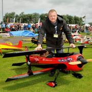 Model aircraft enthusiasts show off their hobby at the event