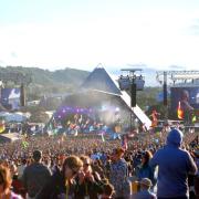 The world-famous Pyramid Stage at the Glastonbury Festival