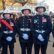 Members of Avon Fire and Rescue at Weston's Remembrance Sunday Parade.
