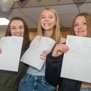 Students celebrating their GCSE results at Broadoak Academy.