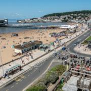 A view of Weston-super-Mare seafront from the Weston Wheel.
