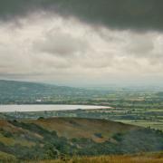View of Cheddar reservoir from Wavering Down.