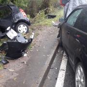 A three-car collision took place in Congresbury this morning.Picture: Weston Fire Station