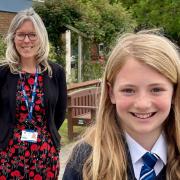 Tilly, aged 11, and principal Jacqui Scott at Worle School Academy.