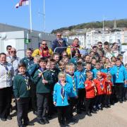 Milton Scouts, Beavers, Cubs and Explorers joined the volunteers of Weston RNLI at the Knightstone Lifeboat station. Peter Elmont and Mike Buckland are in the lifeboat.