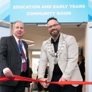 At the opening was Weston College chief executive Dr Paul Phillips and Weston mayor Cllr James Clayton (Right).