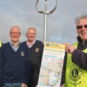 Weston Lions John Holland, Chris Nelson, Andrew Bryant and Malcolm Timmis with a Brean Down Way sign in 2019.