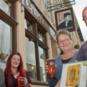 The Criterion landlord and lady Anthony and Karen Thomas with bar-staff Charlotte Murray and Alisha Pride.    Picture: MARK ATHERTON