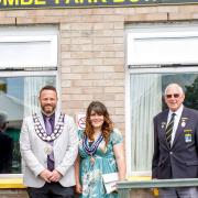 Weston mayor Cllr James Clayton, and mayoress Kaylee Rose opening the fun day at Ashcombe Park Bowling Club.