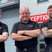 Ethan Hammond, Paul Rogers and manager Dan Radford of First Stop in Weston.