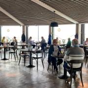 People dining in Weston's Bistrot Pierre restaurant at lunchtime on Monday.