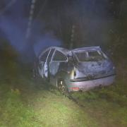 Crews tackled a suspicious car fire in Highbridge last night (Thursday).Picture: Burnham Fire Station