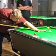 Craig Travers of Allstars Shockers in action in Weston's Pool League.