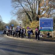 The picket line outside Weston General Hospital