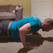 Chris Bradley is aiming to do 3,100 press-ups for Prostate Cancer. Pic: Jamie Bradley.