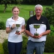 Abi Moore with grandfather Nick Parker, winners of this week's Queen Elizabeth and King Alfred Cups.