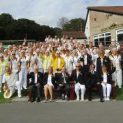 Ashcombe Park Bowling Club members celebrate success end of season on Closing Day.
