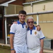 Sam Stocker with his late grandfather Mike Stocker.