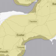 A map showing the area affected by the weather warning
