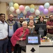 The Moorland Road Pharmacy team with the Mayor of Weston.
