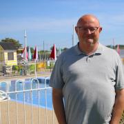 Andrew French, who works for Unity Holidays, in front of the new lido area.
