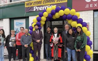 Mayor Cllr Sonia Russe, in robe, seen at the grand opening of the new Premier shop on Alexandra Parade, Weston.