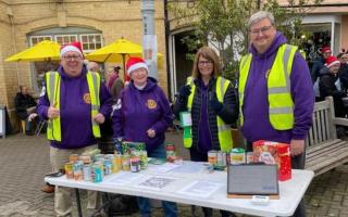 They collected a substantial 57kg of food and £125 in cash.